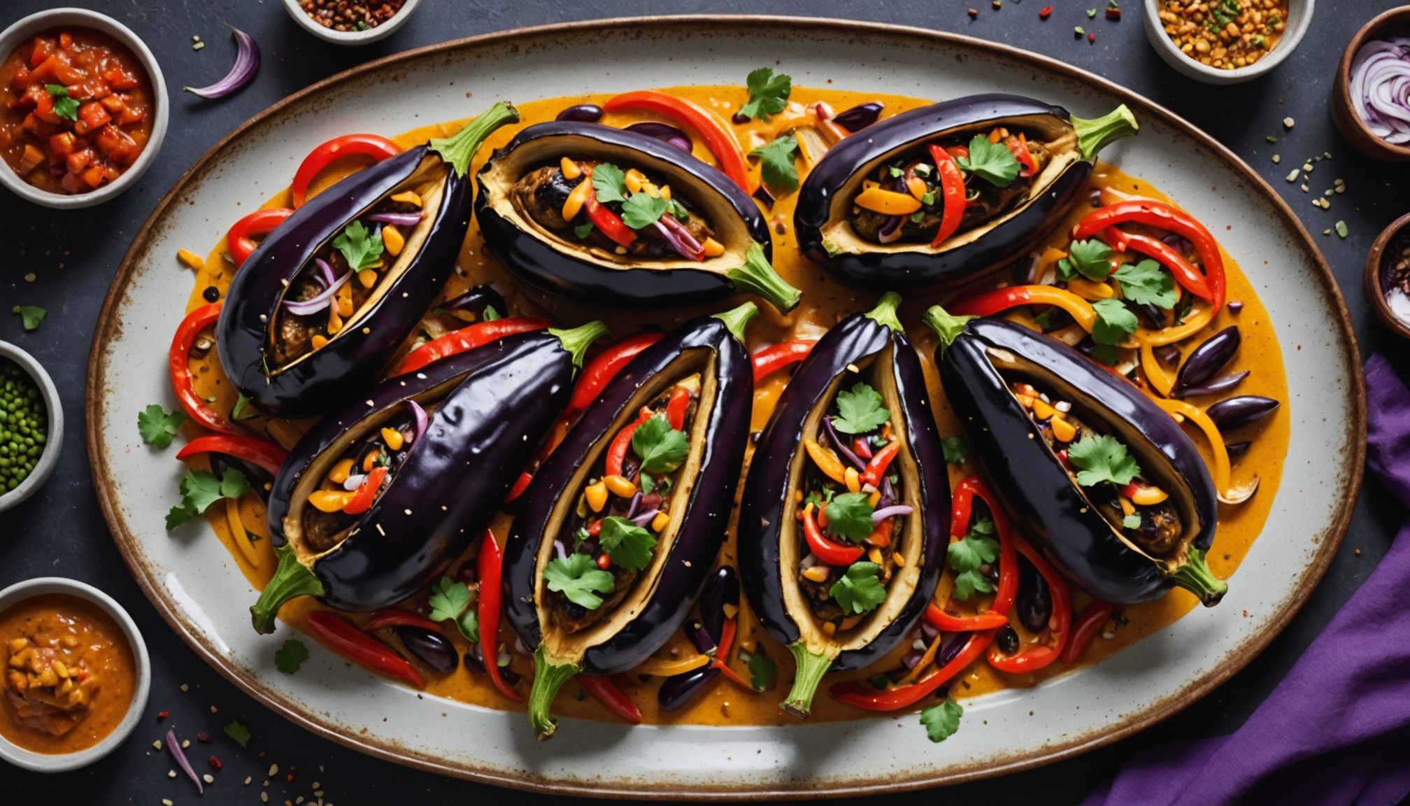 découvrez notre recette d'aubergines anti-graisses, délicatement garnies de légumes rôtis savoureux. un plat sain et léger, parfait pour une alimentation équilibrée tout en régalant vos papilles!